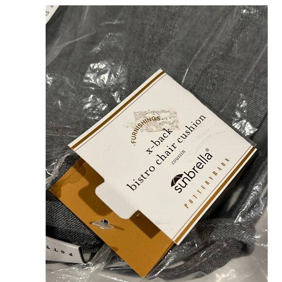 NEW PB Patio Dining CHAIR CUSHION SUNBRELLA X-Back Bistro Slate Gray 18.4"x17.3" - Picture 8 of 12